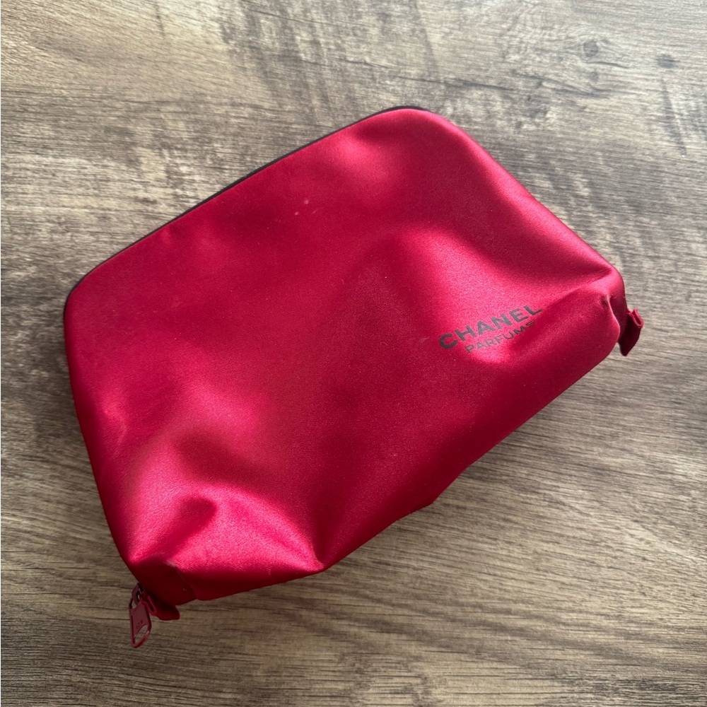 CHANEL Red Cosmetic Bag